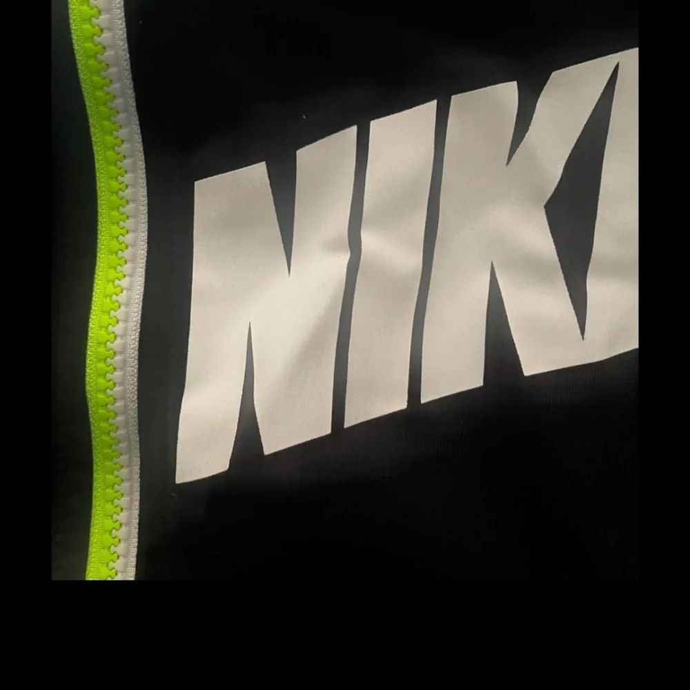 Sporty Nike Black and White Zip-Up Track Jacket Unisex All Seasons
